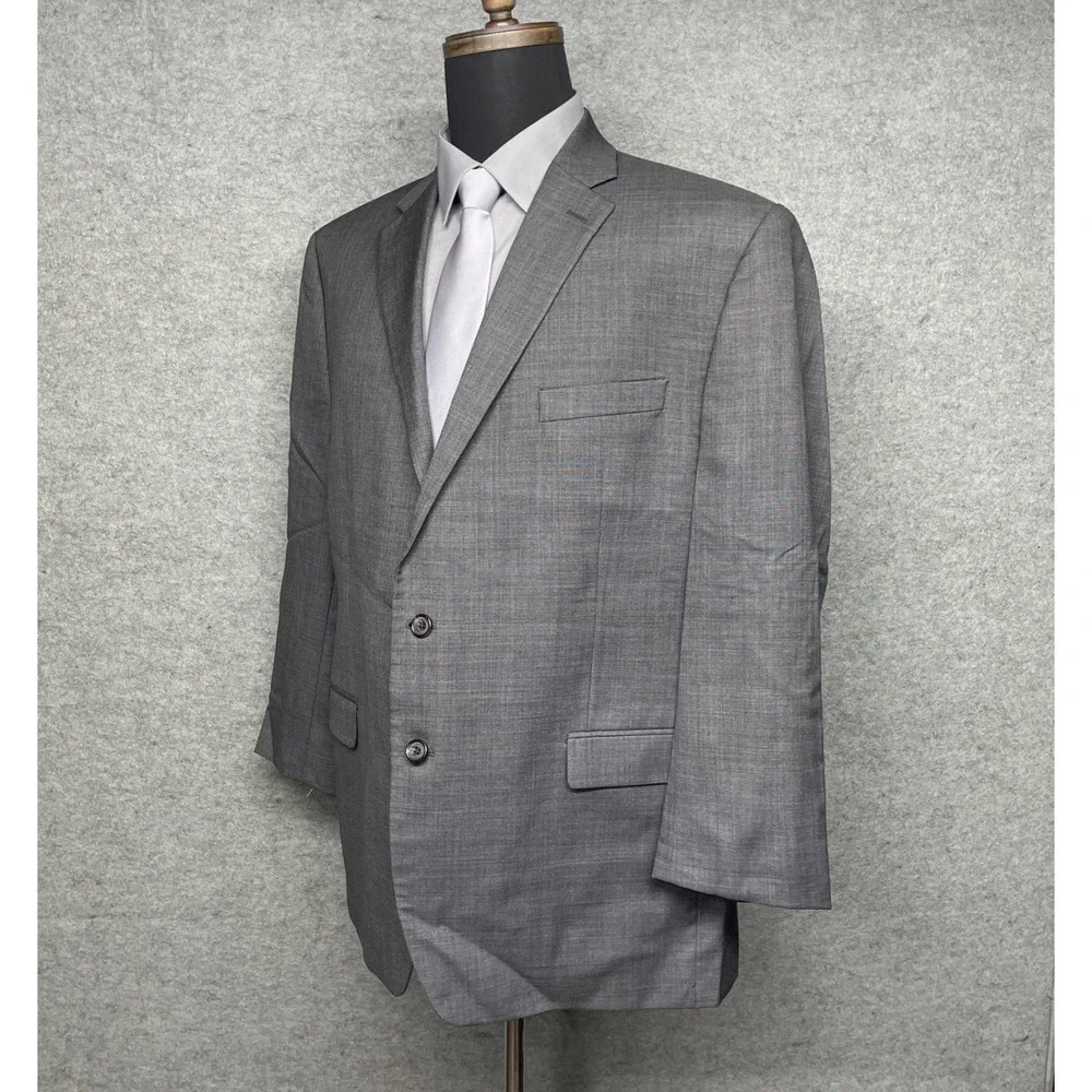 Lauren Ralph Lauren Mens 46R Gray 100% Wool Blazer Sport Coat